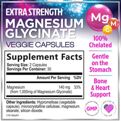 Hello Lovely Magnesium Glycinate capsules close-up, highlighting high absorption for daily wellness
