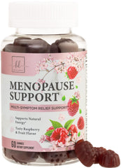 Hello Lovely menopause gummies bottle front showing gluten-free, hormone-free relief for hot flashes.