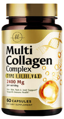 Hello Lovely multi collagen bottle showing Type I–X peptides for beauty support.
