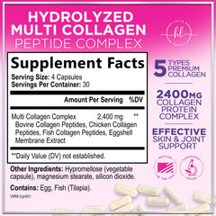Close-up of Hello Lovely Multi Collagen capsules for hair, skin, and nails.
