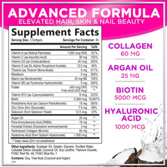 Hello Lovely! Biotin 5000mcg softgels close-up showing premium formula.
