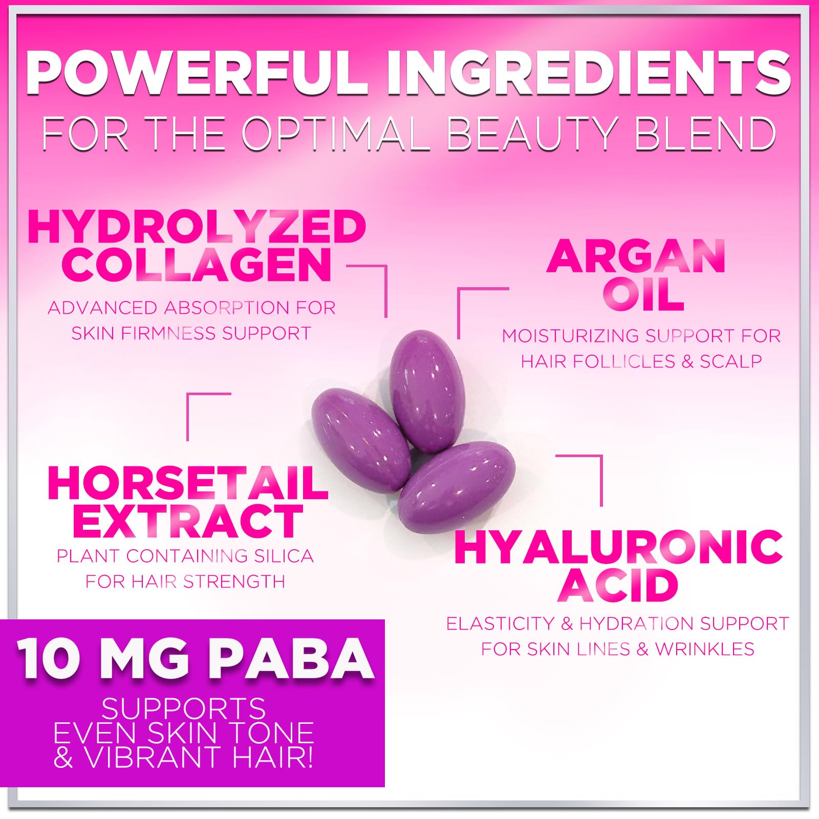 Hello Lovely! Collagen and hyaluronic acid blend in softgels for skin hydration.