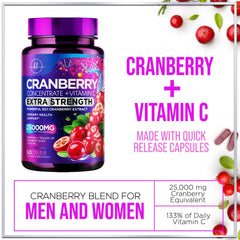 Hello Lovely Cranberry pills closeup showing concentrated whole fruit extract.