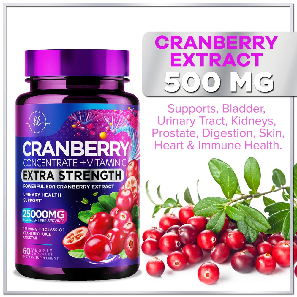Hello Lovely Cranberry sugar-free label signals a sugar-free wellness option.