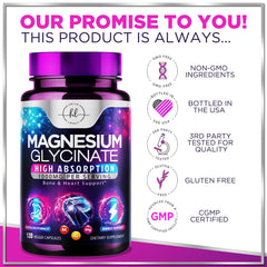 Hello Lovely Magnesium Glycinate purity seal and third-party tested badge assure quality.