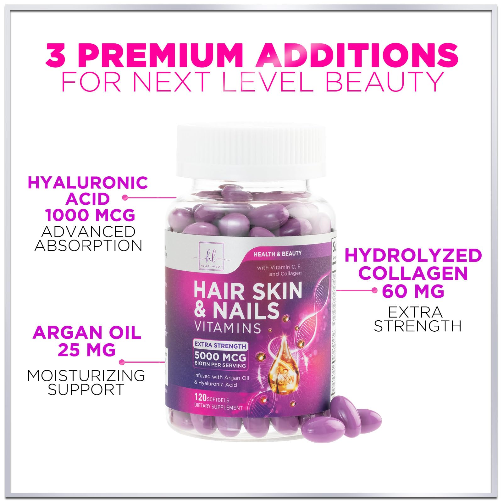 Hello Lovely! Nails and hair glow imagery indicating stronger-looking results.