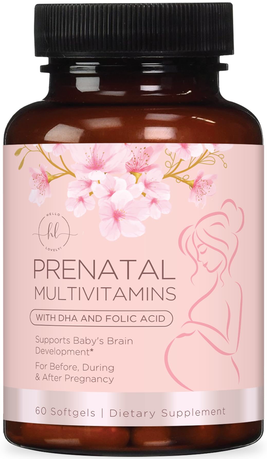 Hello Lovely Prenatal: botella-vertido para uso diario cómodo durante el embarazo.