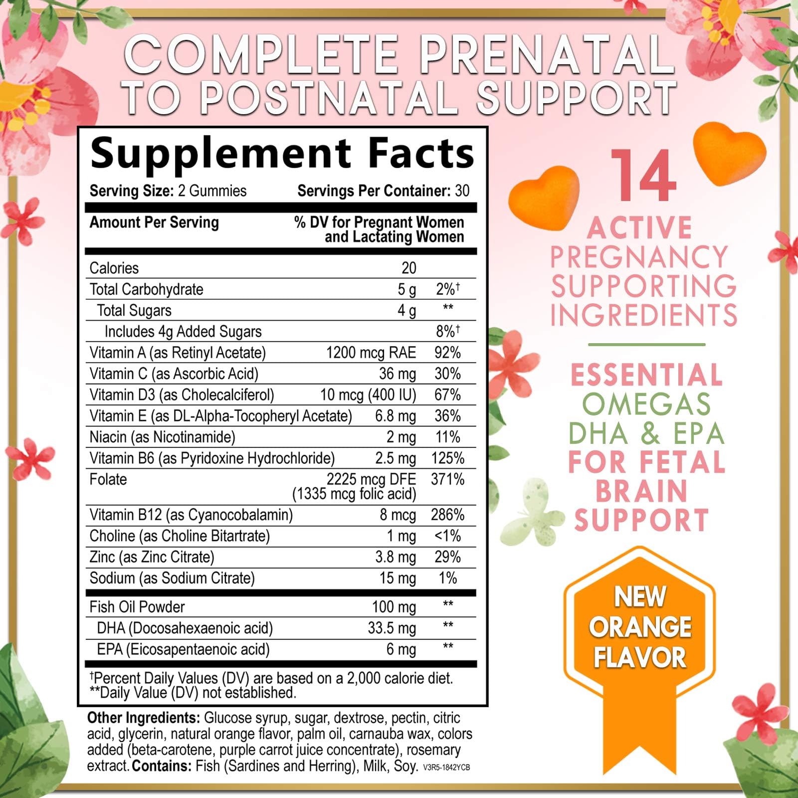 Hello Lovely Prenatal Gummies closeup of a vivid gummy for daily nourishment.