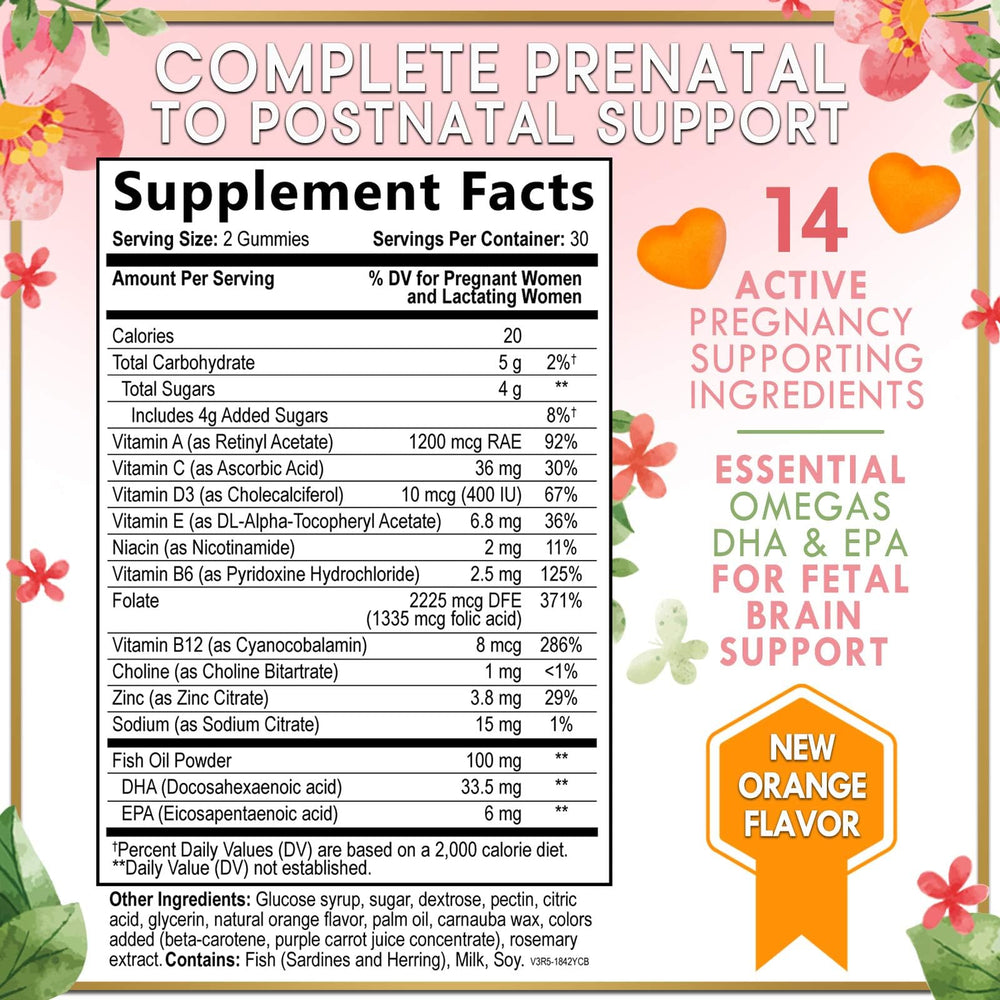 Hello Lovely Prenatal Gummies closeup of a vivid gummy for daily nourishment.