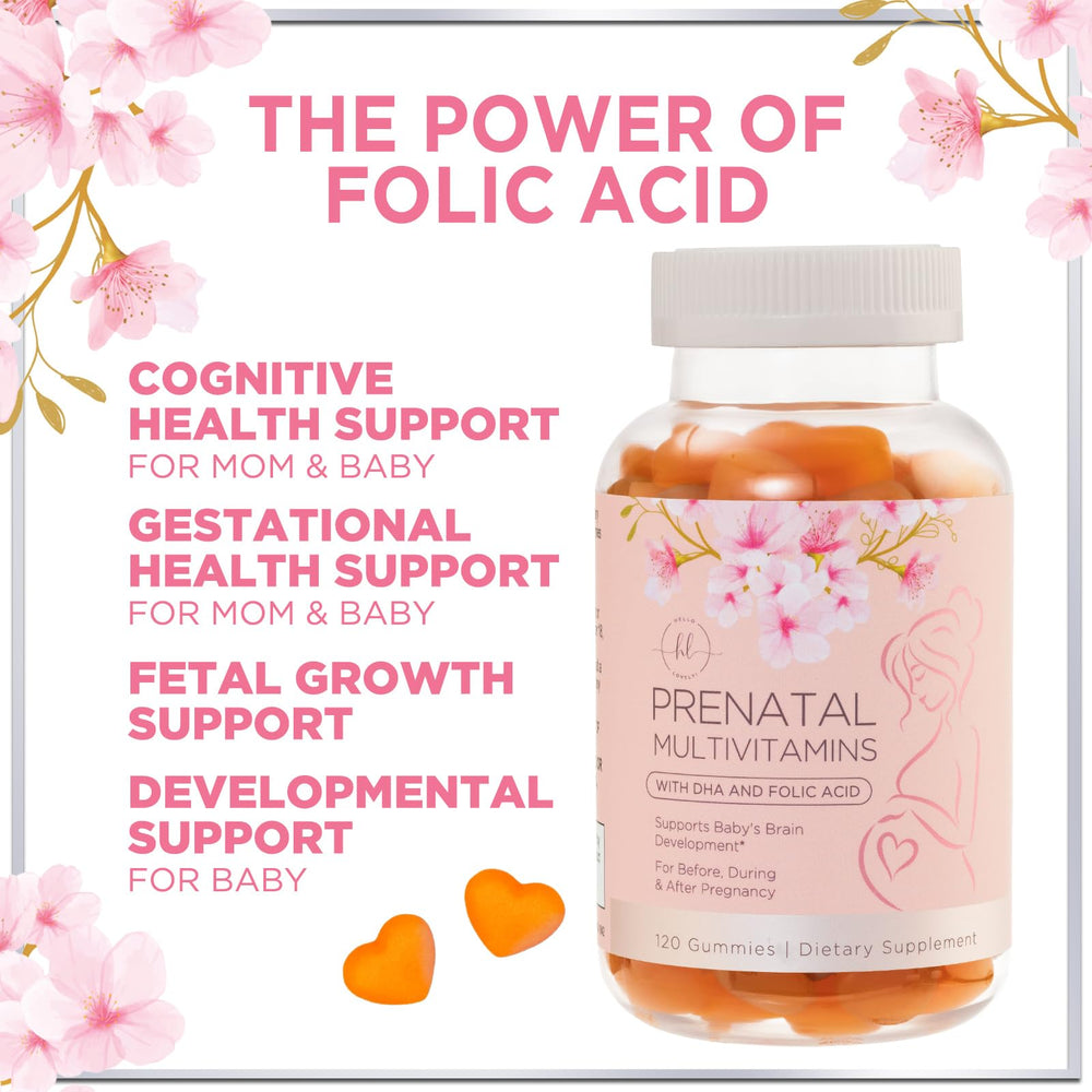 Hello Lovely Prenatal Gummies DHA feature – supports development with omega-3 nutrition.