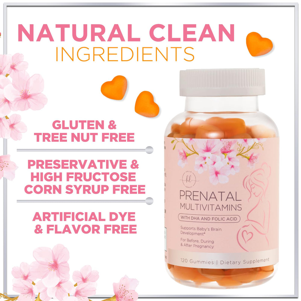Hello Lovely Prenatal Gummies glass with gummies – convenient serving ideas and storage.