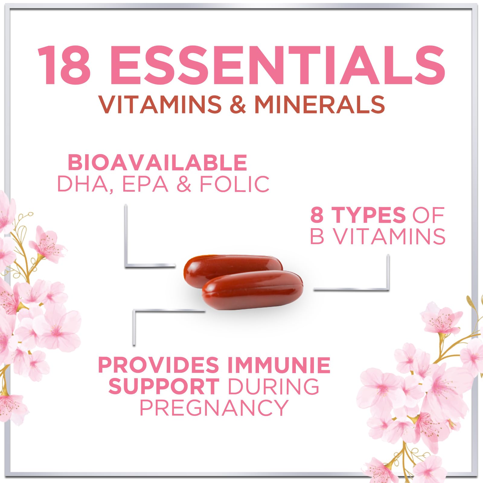 Hello Lovely Prenatal iron-folate label emphasizes essential folic acid and iron levels.