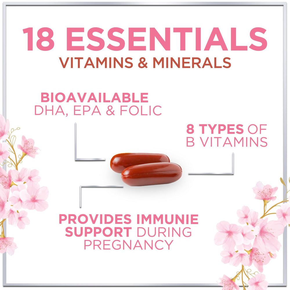 Hello Lovely Prenatal iron-folate label emphasizes essential folic acid and iron levels.