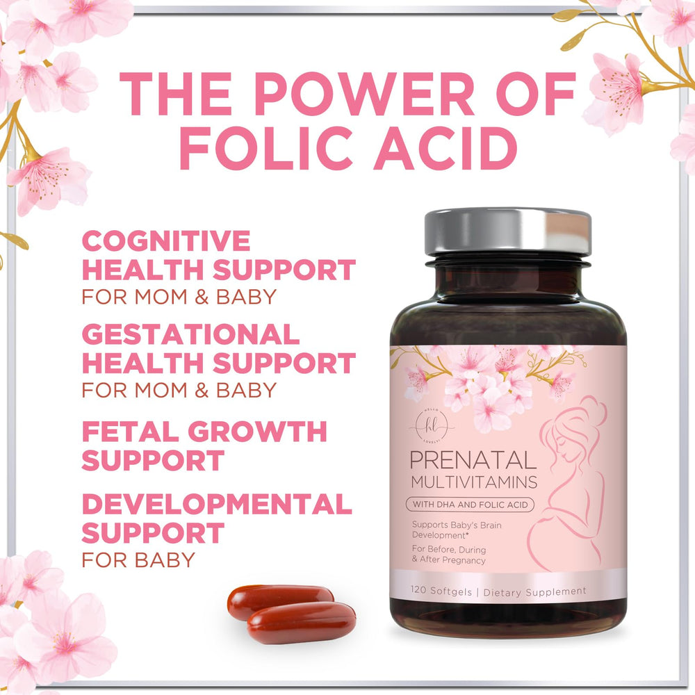 Hello Lovely Prenatal postnatal support icons indicate continued supplementation.