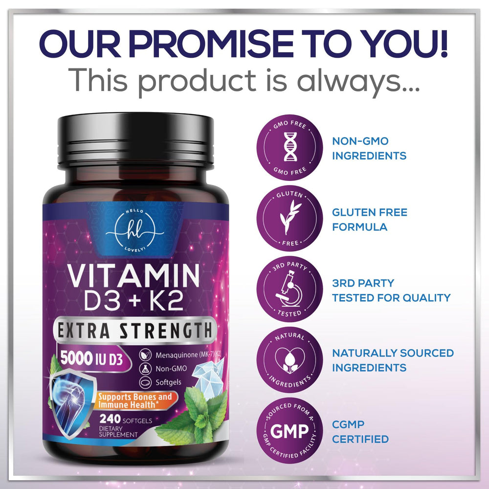 Hello Lovely! dosis diaria para vitamina D3 K2 5000 UI