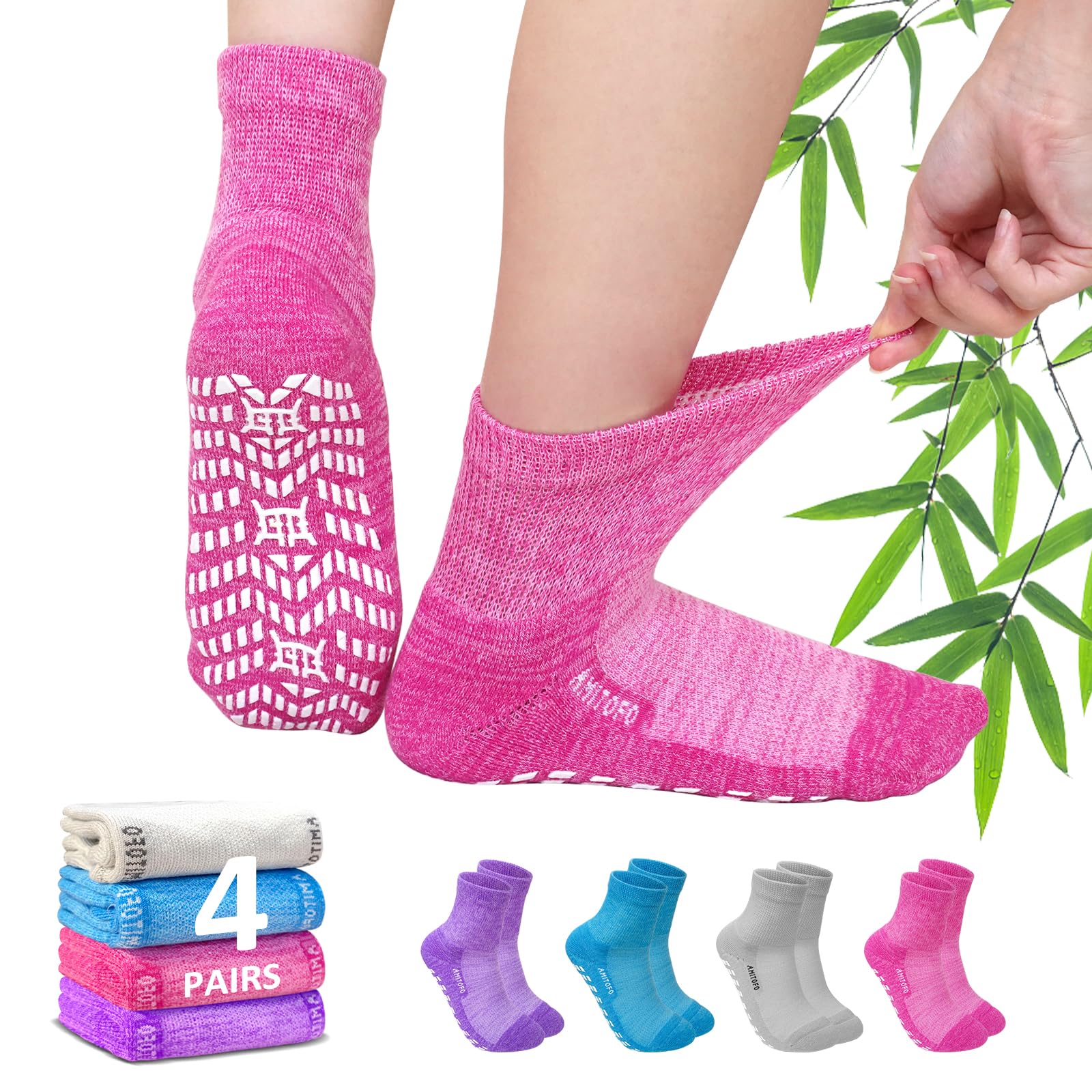 Hellomamma Bamboo Viscose Diabetic Socks with grip sole for stable daily steps.