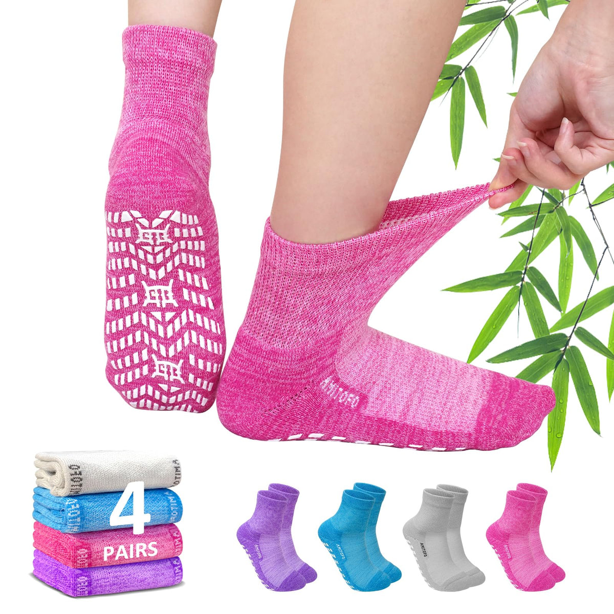 Hellomamma Bamboo Viscose Diabetic Socks with grip sole for stable daily steps.