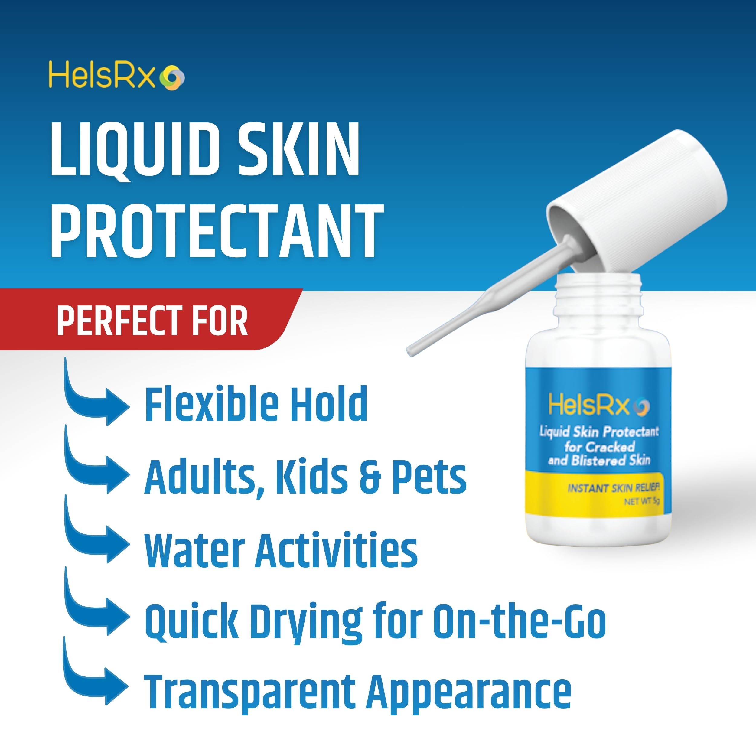 HelsRx fast-drying formula seals skin quickly for protection