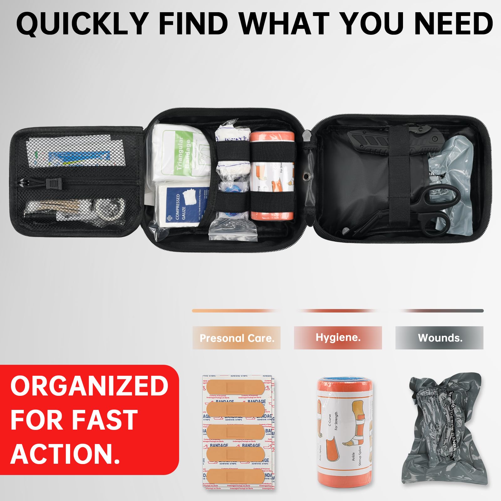 Heltrek Trauma Kit grab-and-go panel enables fast emergency response in critical moments.