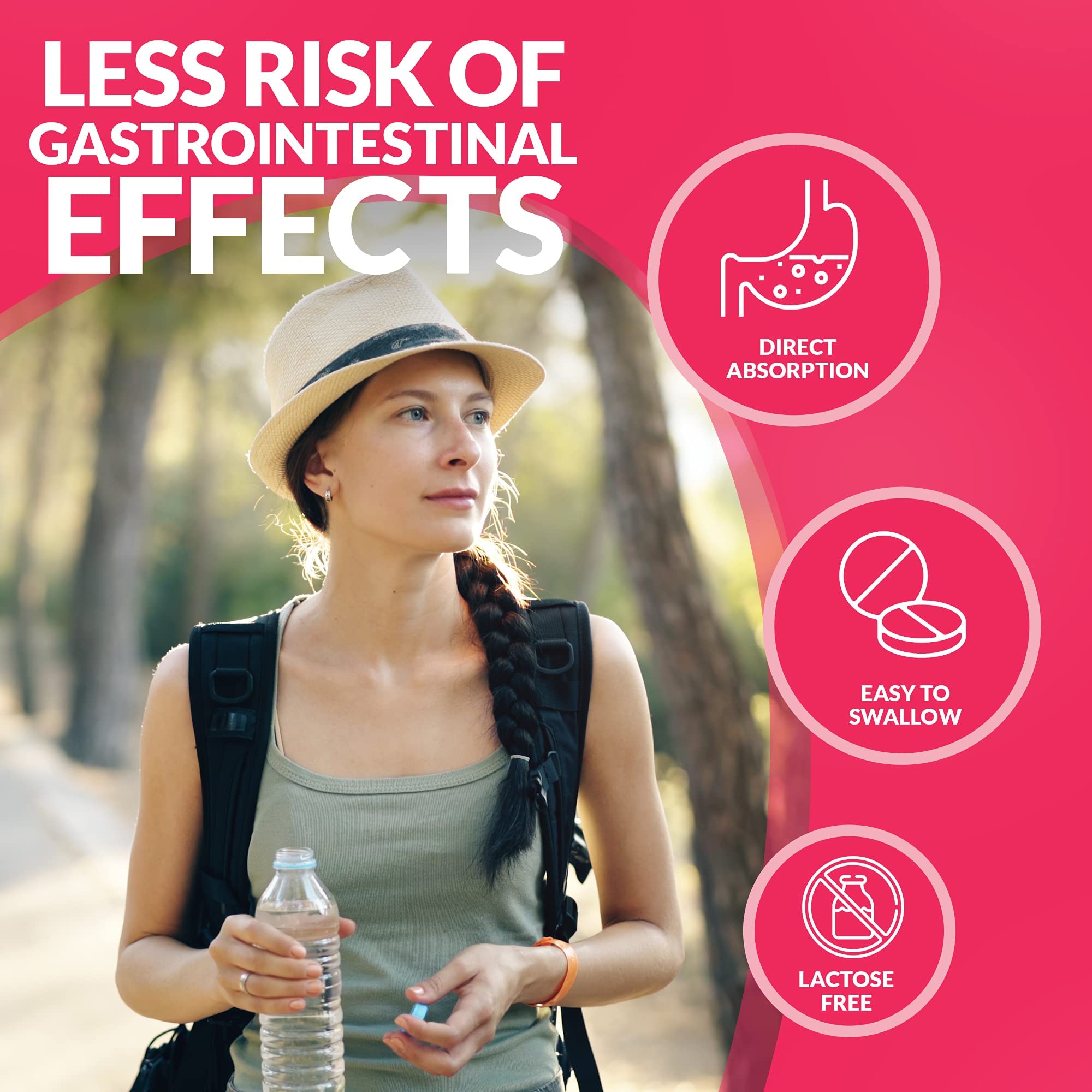 Hemeboost gentle-on-stomach design suggests comfortable iron supplementation.