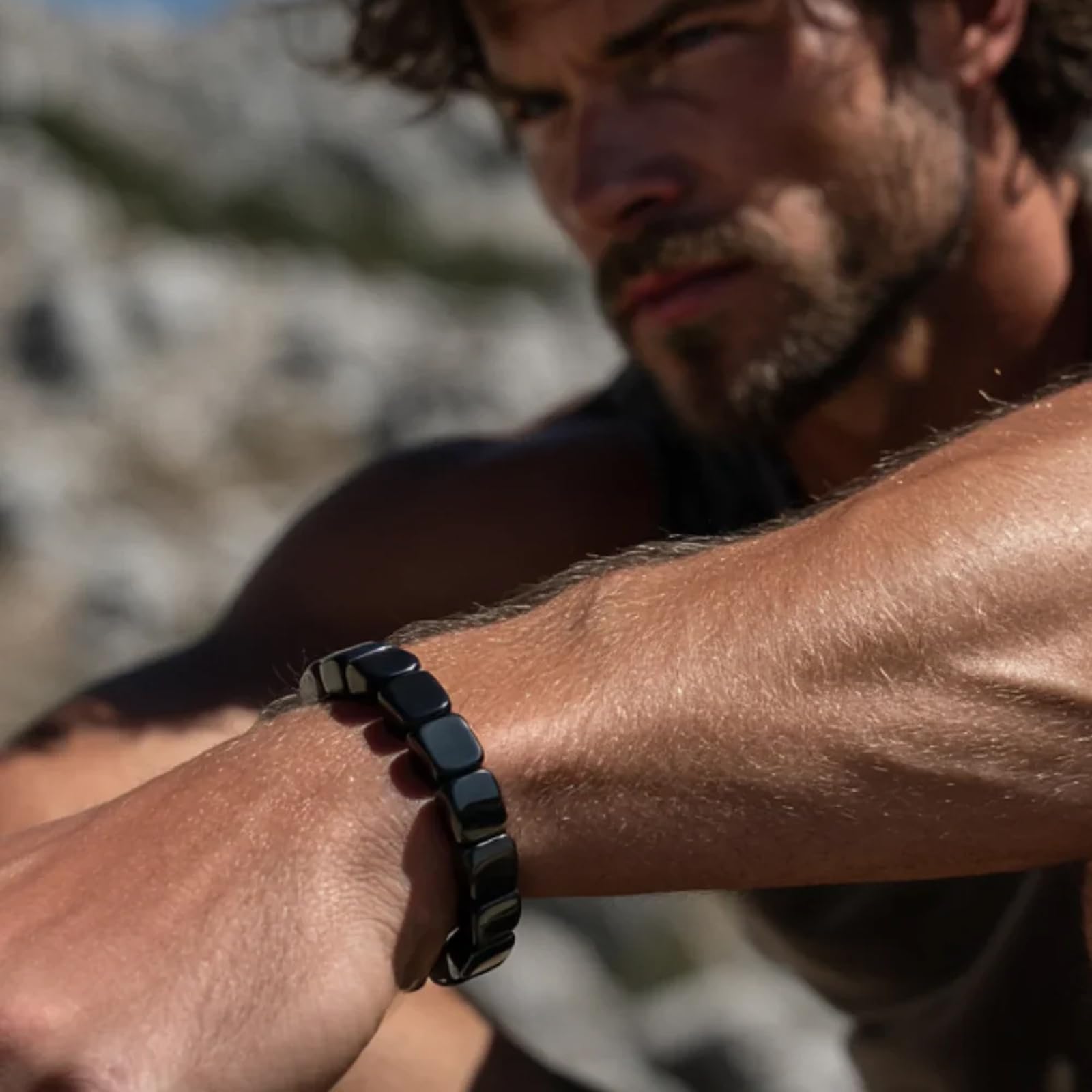 Hemios hematite bracelet fashion-forward accessory for confidence-boosting energy.