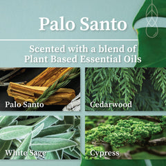 Hemlock Park Palo Santo aroma candle enhances calm spaces.