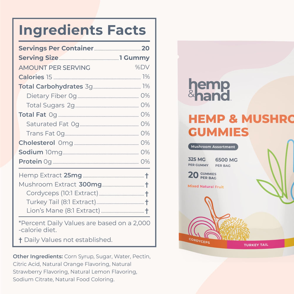 Hemp & Hand packaging shows vegan gluten-free badge for dietary needs