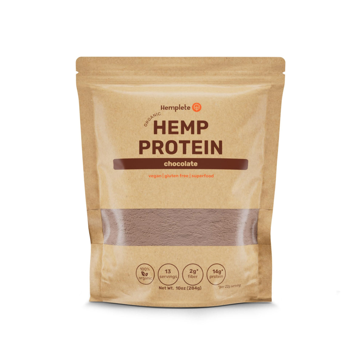 Hemplete hemp protein chocolate tub front highlights a protein option for muscle support.
