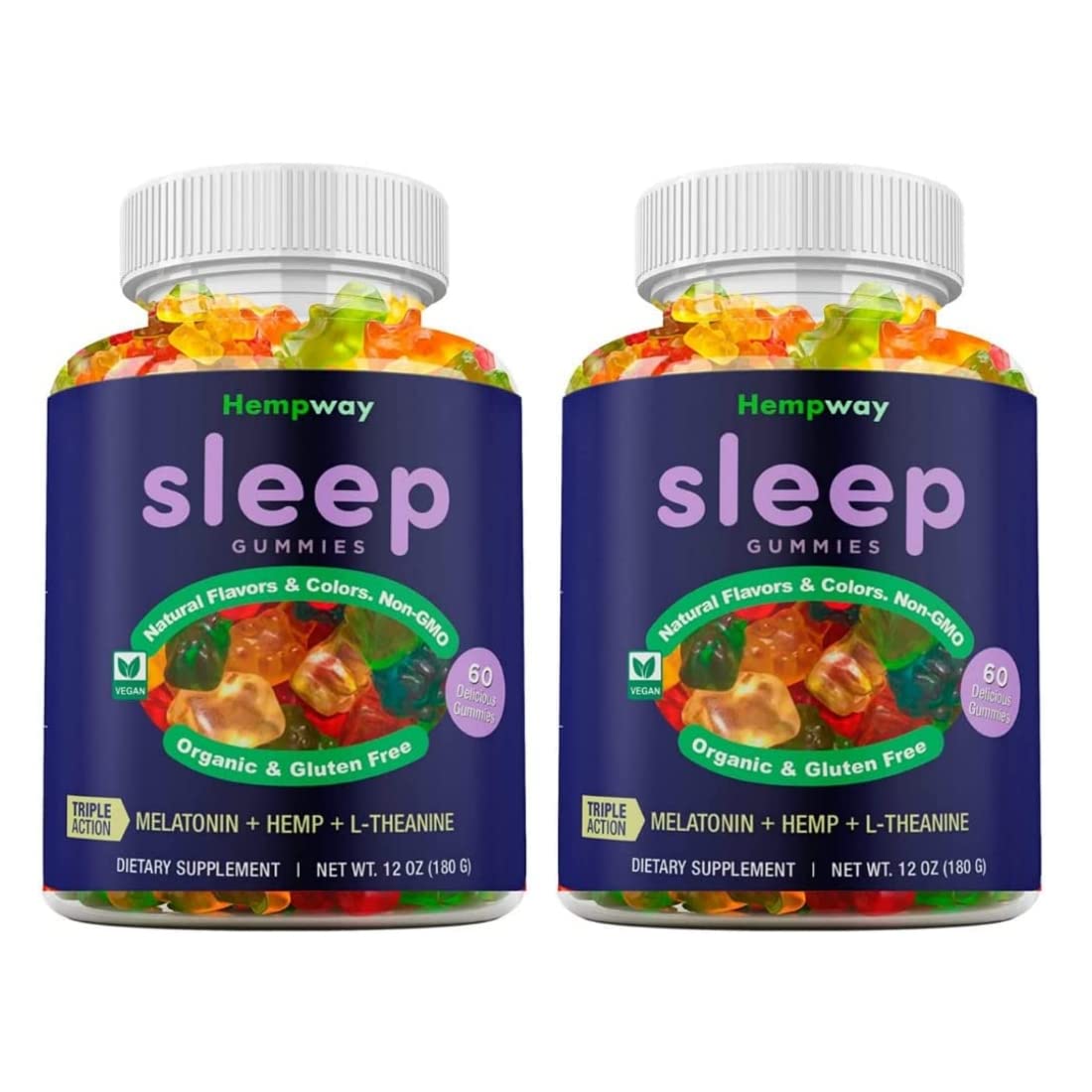 HEMPWAY Sleep Gummy bottle on nightstand signals a calm bedtime routine