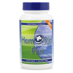 HemRid Plus capsules bottle front for daily plant-based comfort support.