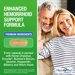 Horse chestnut ingredients in HemRid Plus for vein health support.