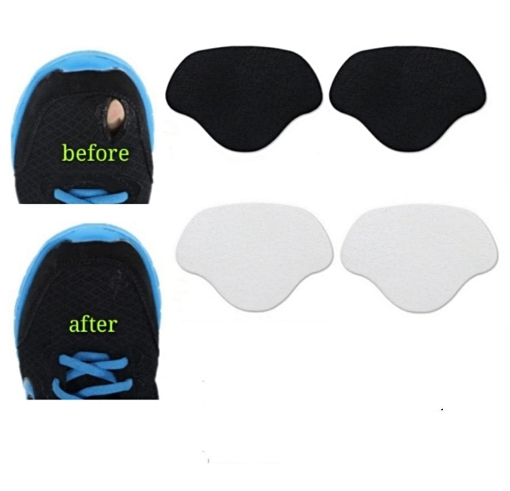 Heng happy sneaker patch black front view for toe and heel reinforcement during wear