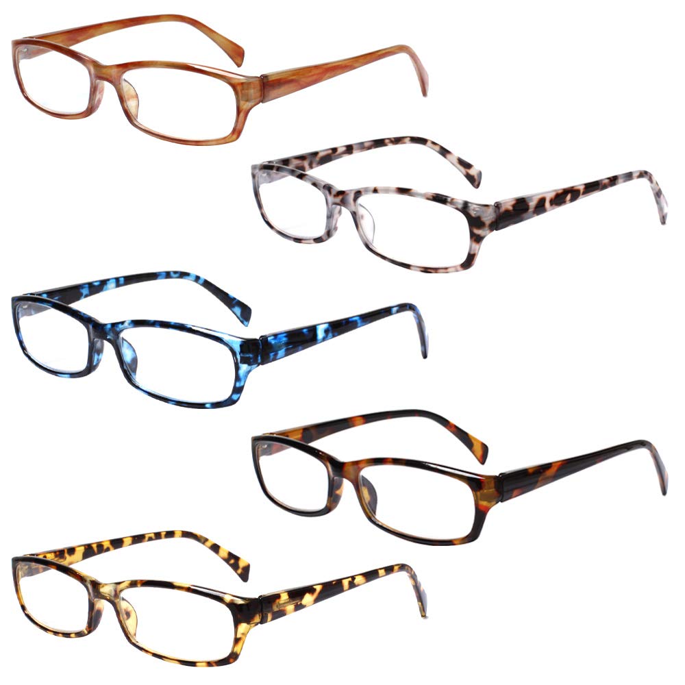 Henotin 5-pack reading glasses with blue light blocking for everyday comfort