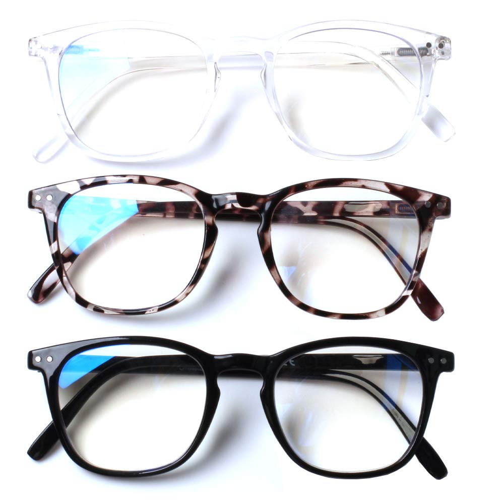 Henotin blue light reading glasses pack 1.5 frames reduce digital eye strain.