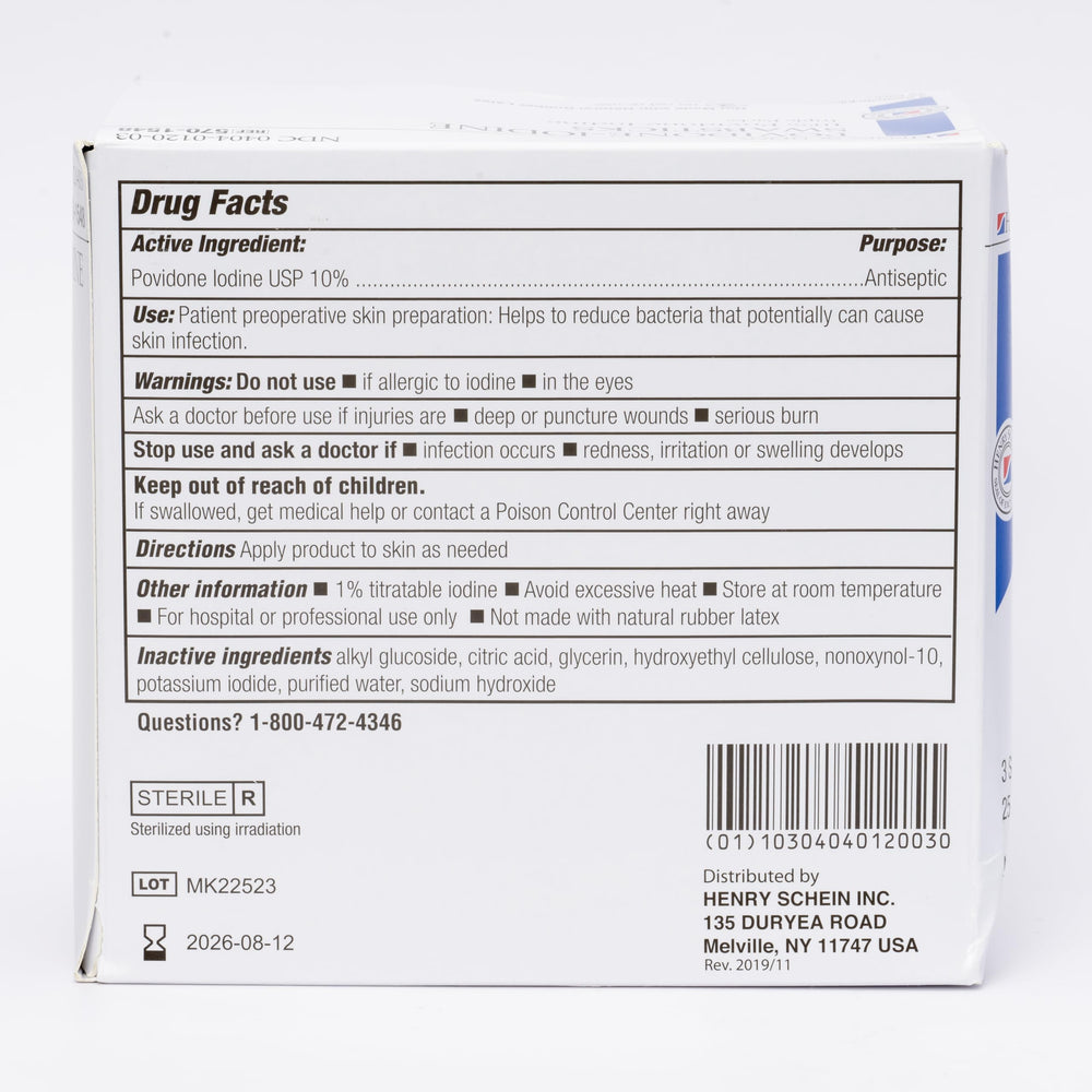 Henry Schein Prep swabstick for skin prep ahead of procedures