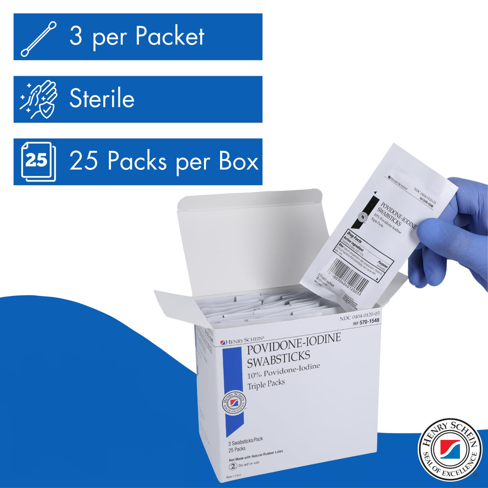 Henry Schein Prep swabstick individually packed to preserve sterility