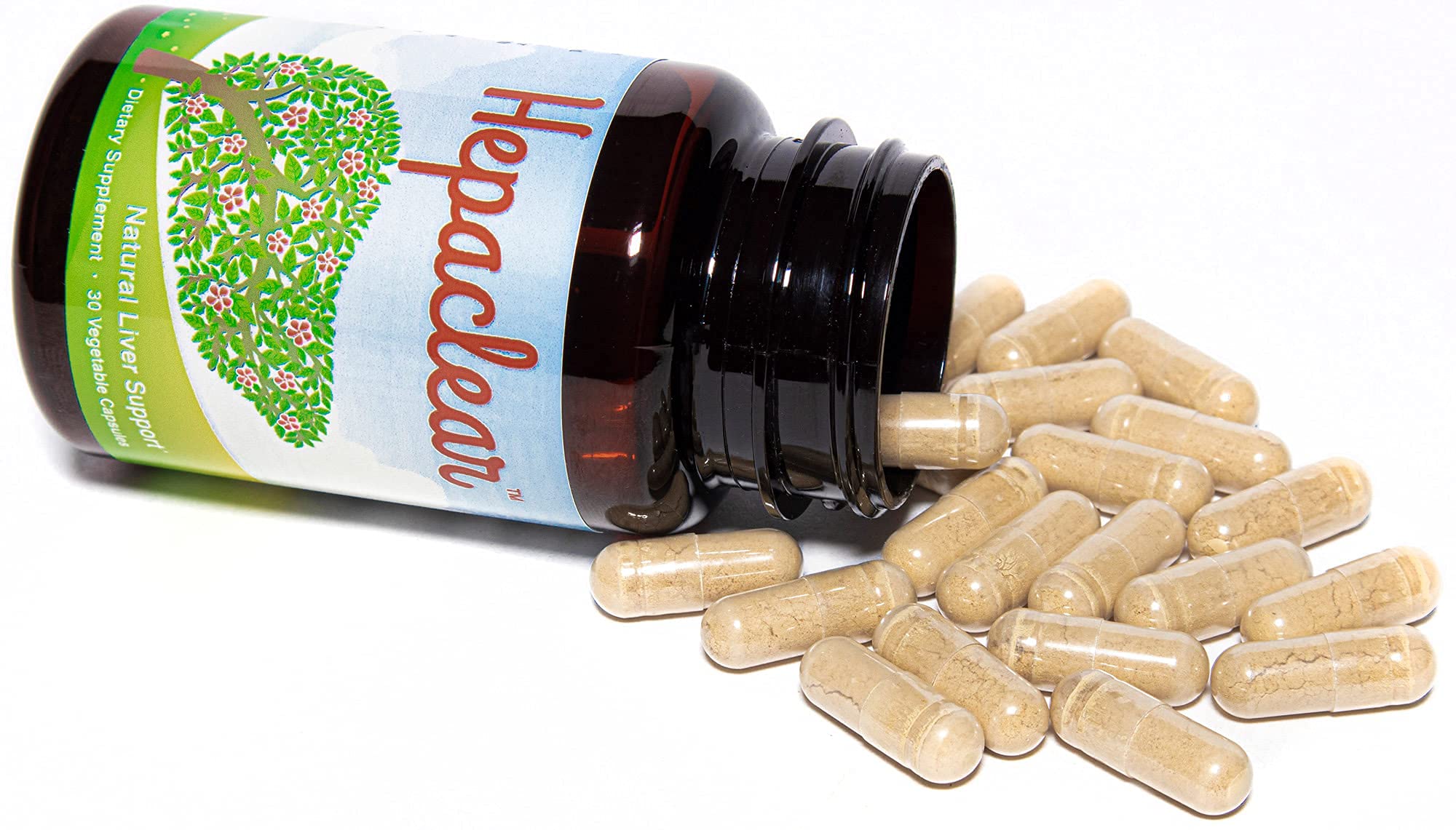 Hepaclear packaging with pills suggesting portability and routine