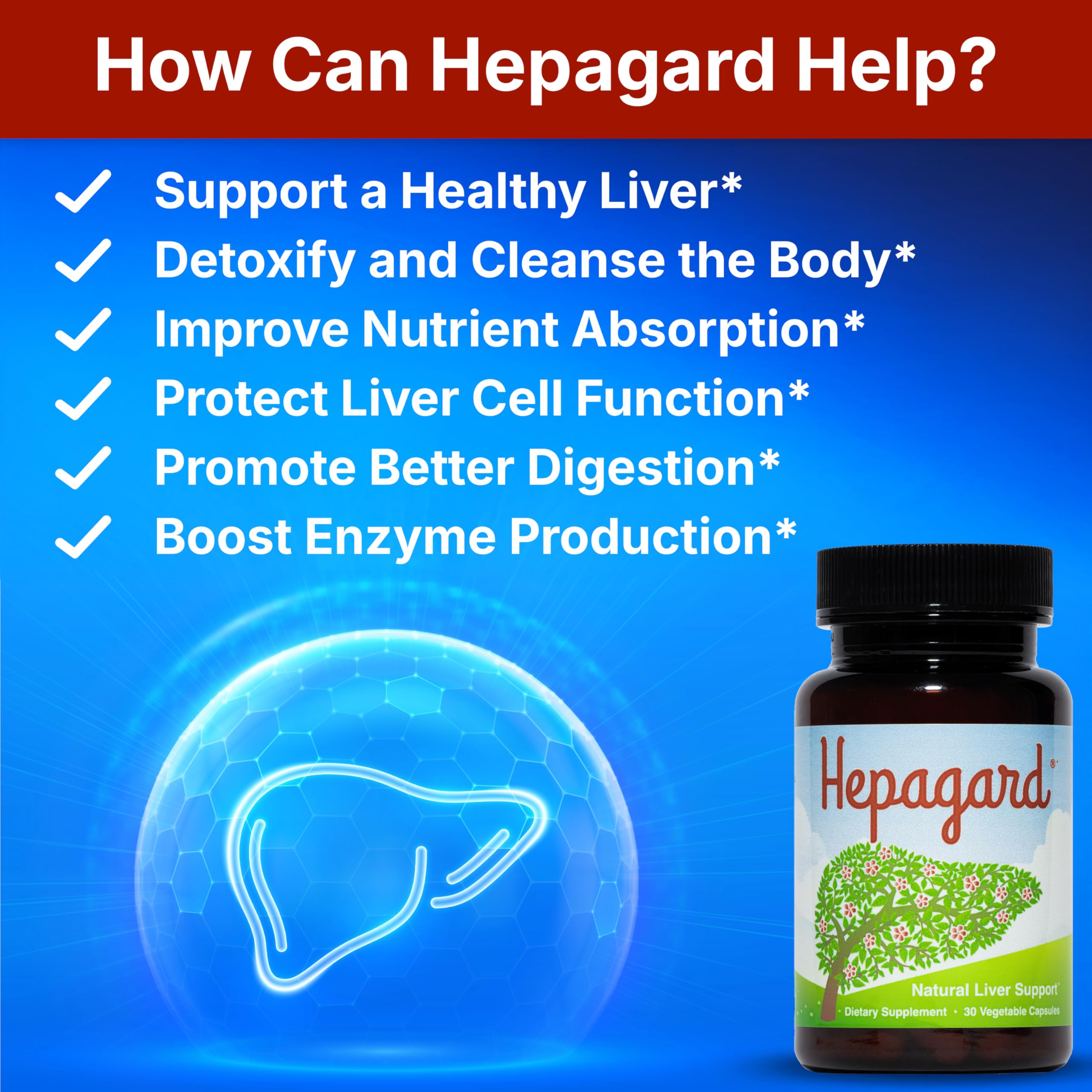 Hepagard NAC capsules close-up highlighting vegan, non-GMO formula.