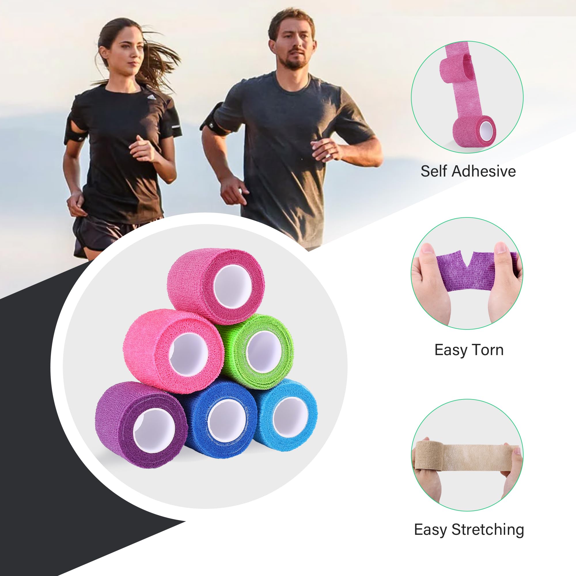 HEPPYPLUS elastic wrap stretch image shows extended comfort and adjustable pressure