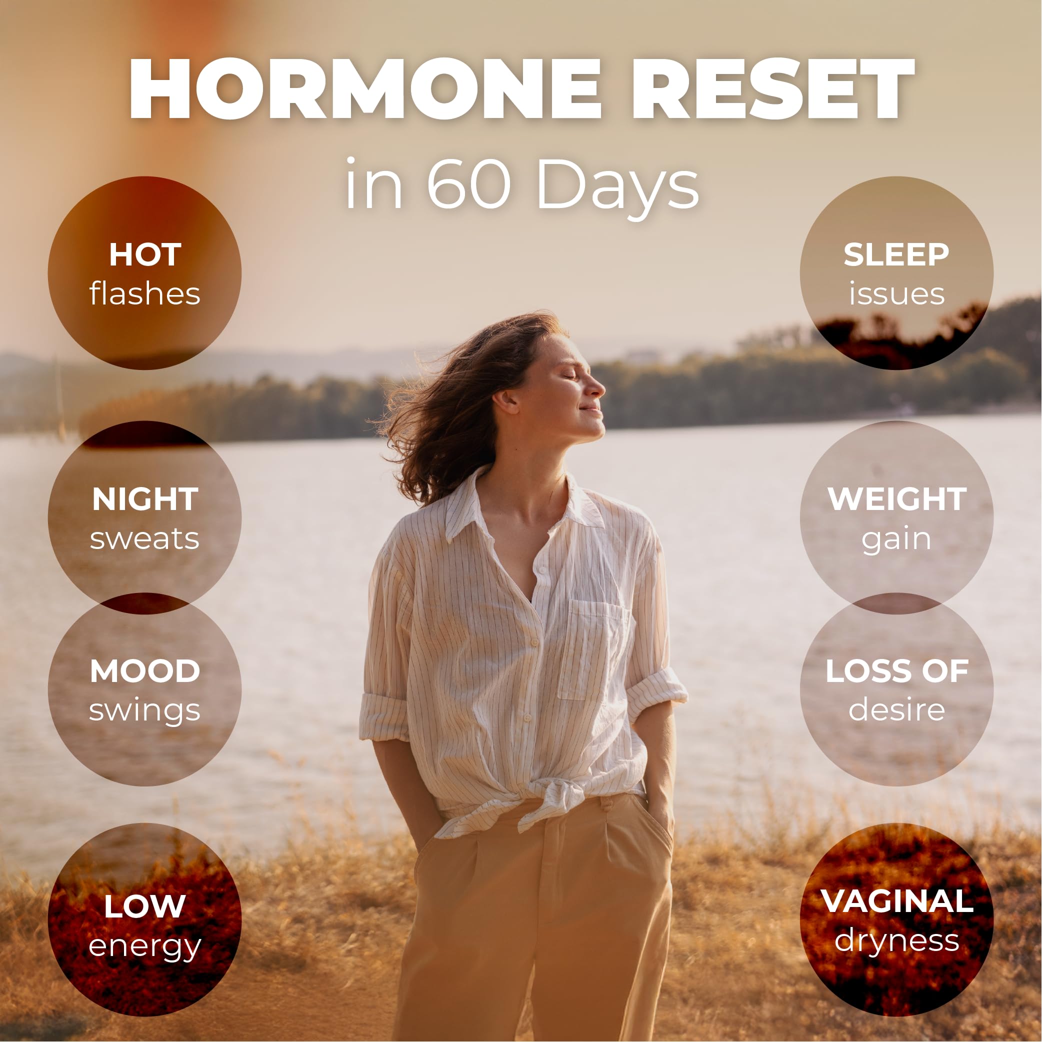 Her Bodhi MENO capsules close-up showing vegan capsules for hormone-free support.
