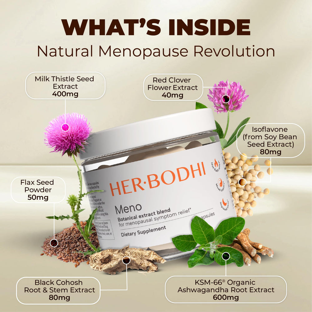 Her Bodhi MENO packaging image communicates vegan and cruelty-free credentials.