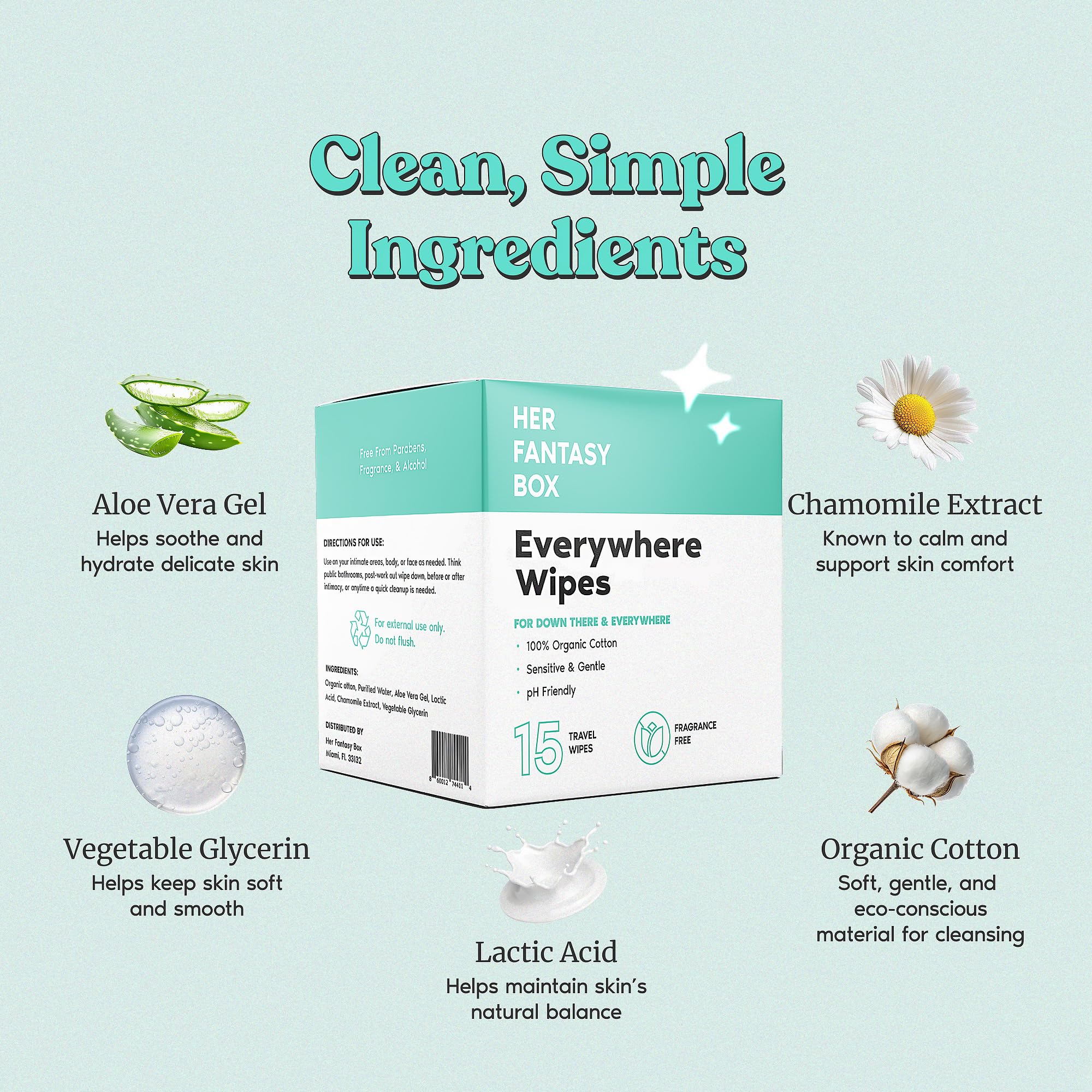 Con ingredientes naturales como Aloe Vera y Manzanilla para calmar e hidratar.