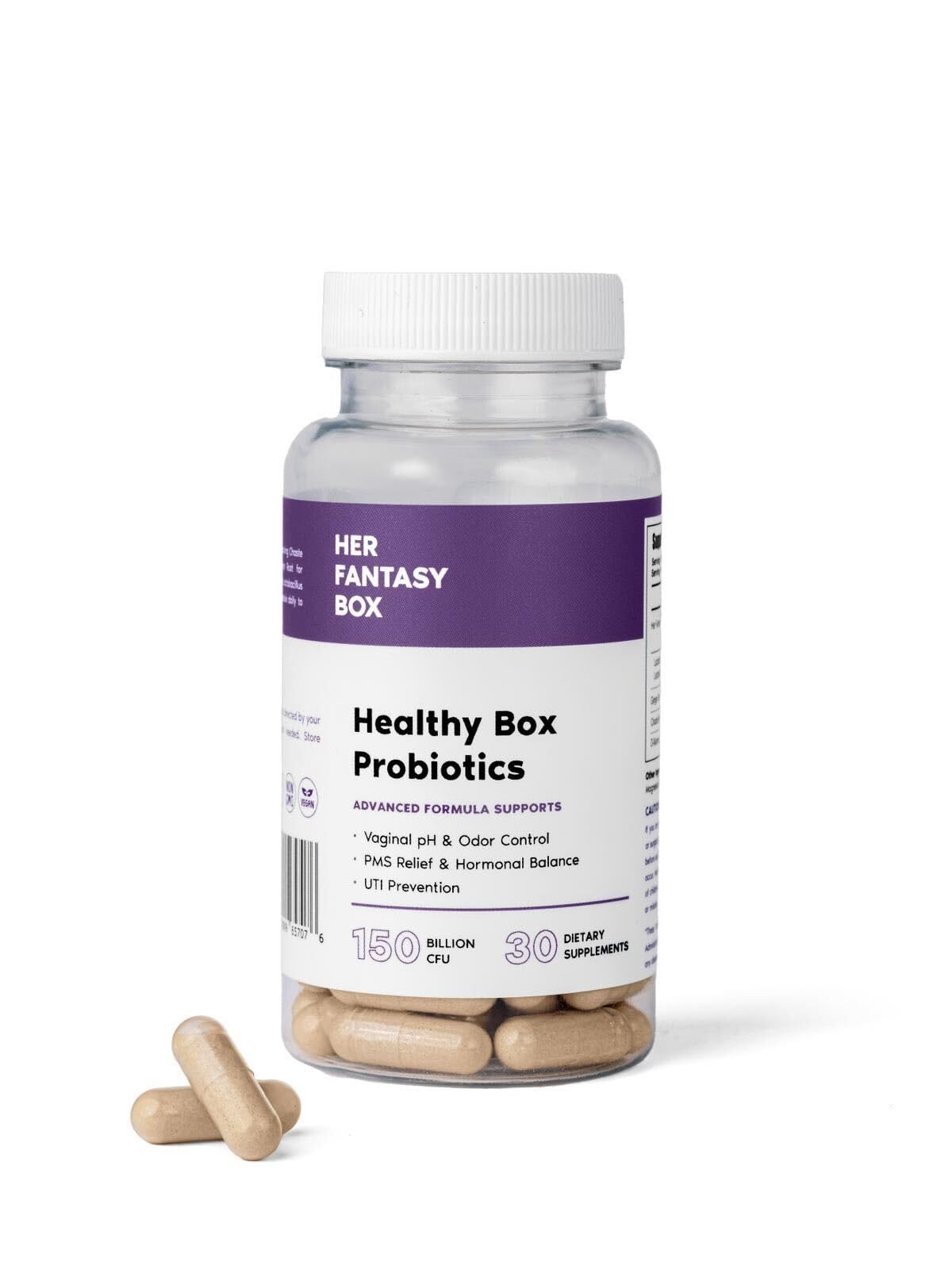 Her Fantasy Box vaginal probiotics bottle for daily feminine balance