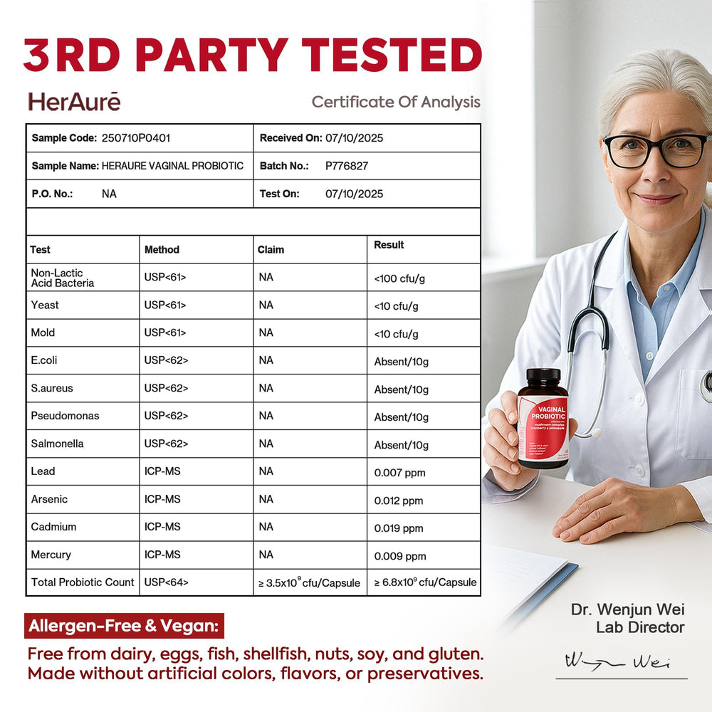 HerAuré two-capsule daily dosage fits a simple wellness routine.