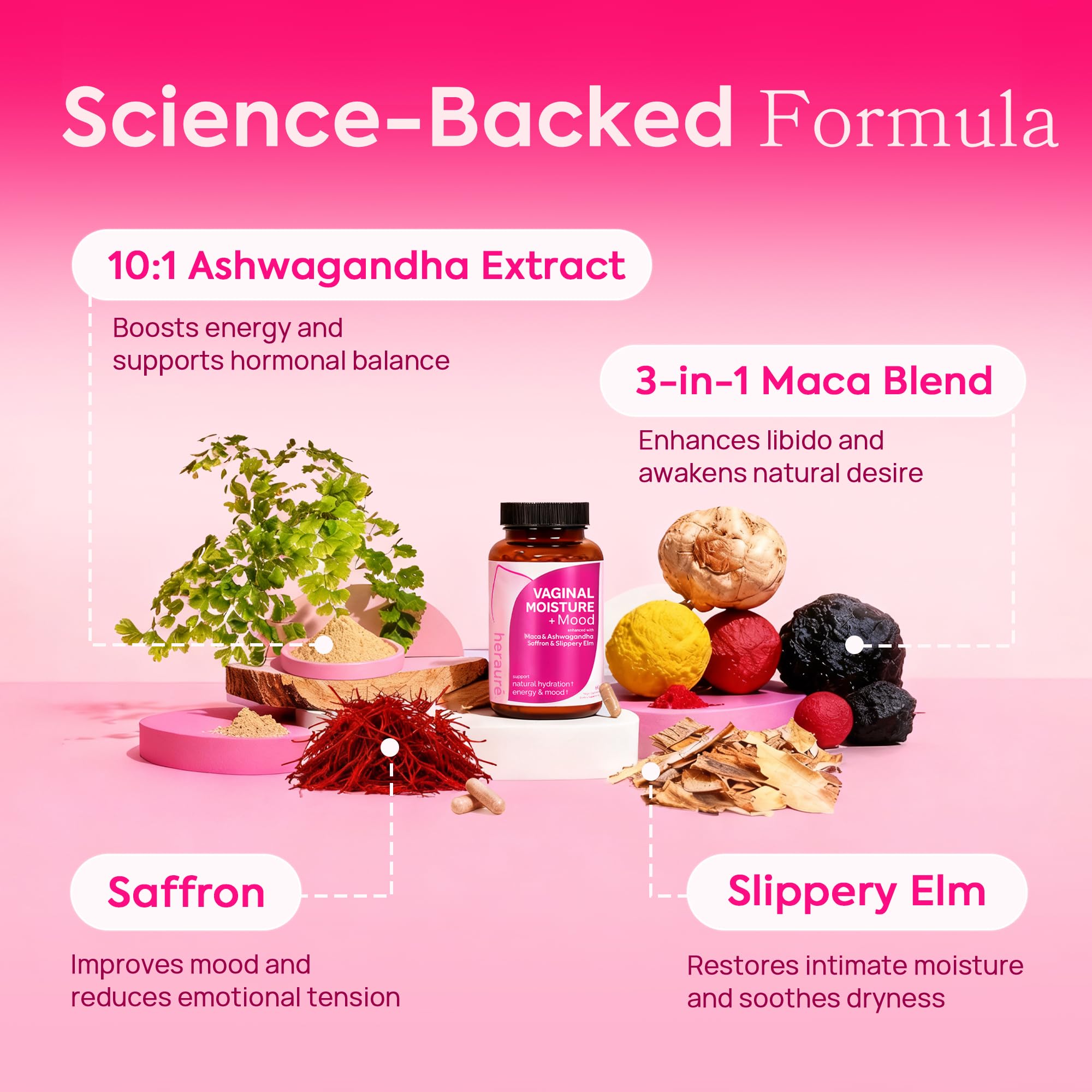 HerAuré sea moss ingredient highlights natural hydration for vaginal tissues