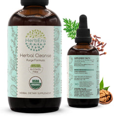 HerbEra Herbal Cleanse bottle front showing clean, organic blend for daily support