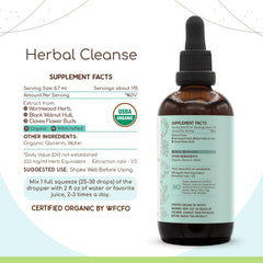 HerbEra Herbal Cleanse label closeup highlight organic ingredients for digestive wellness