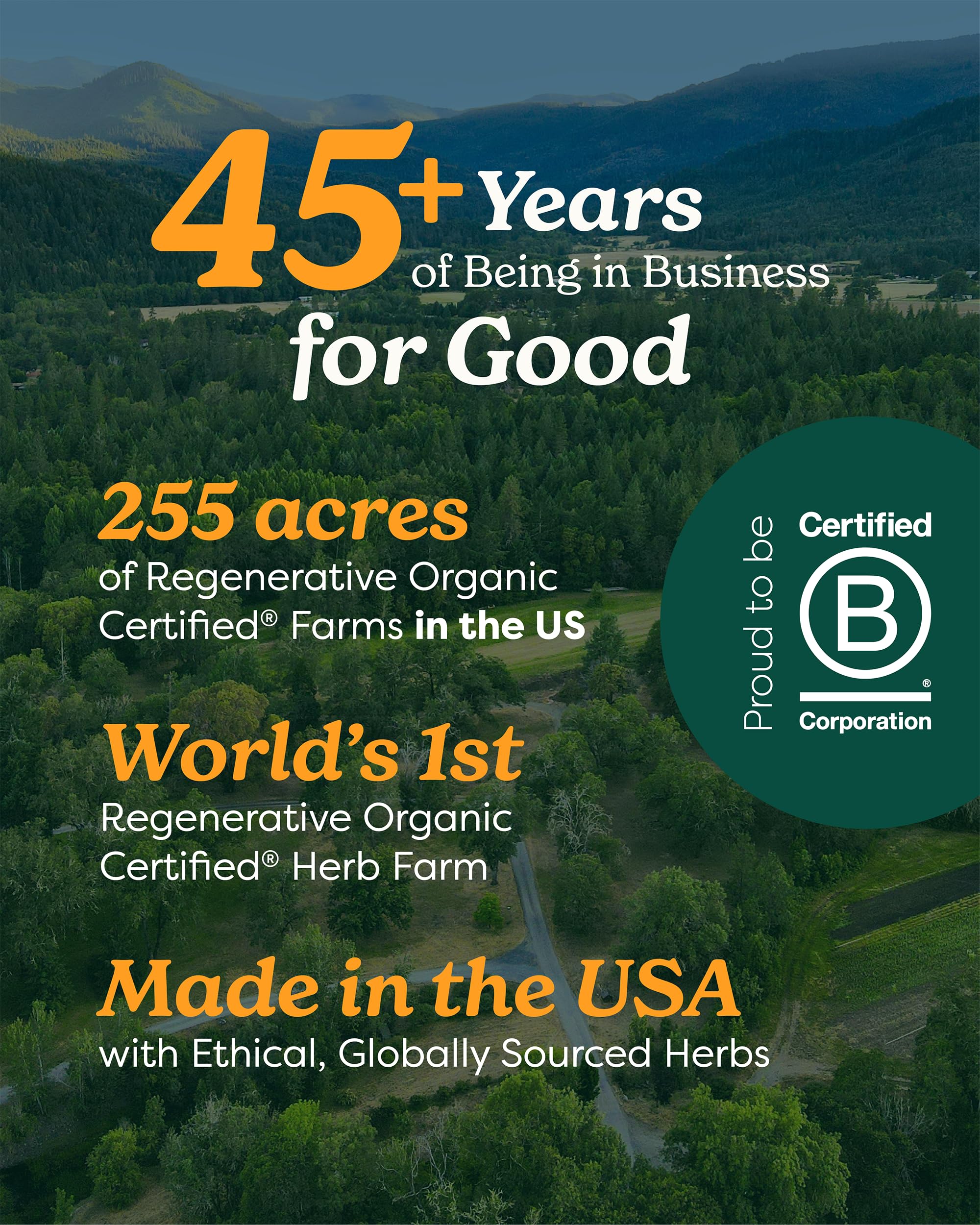 Herb Pharm Organic farm scene emphasizes Southern Oregon cultivation and sustainable sourcing