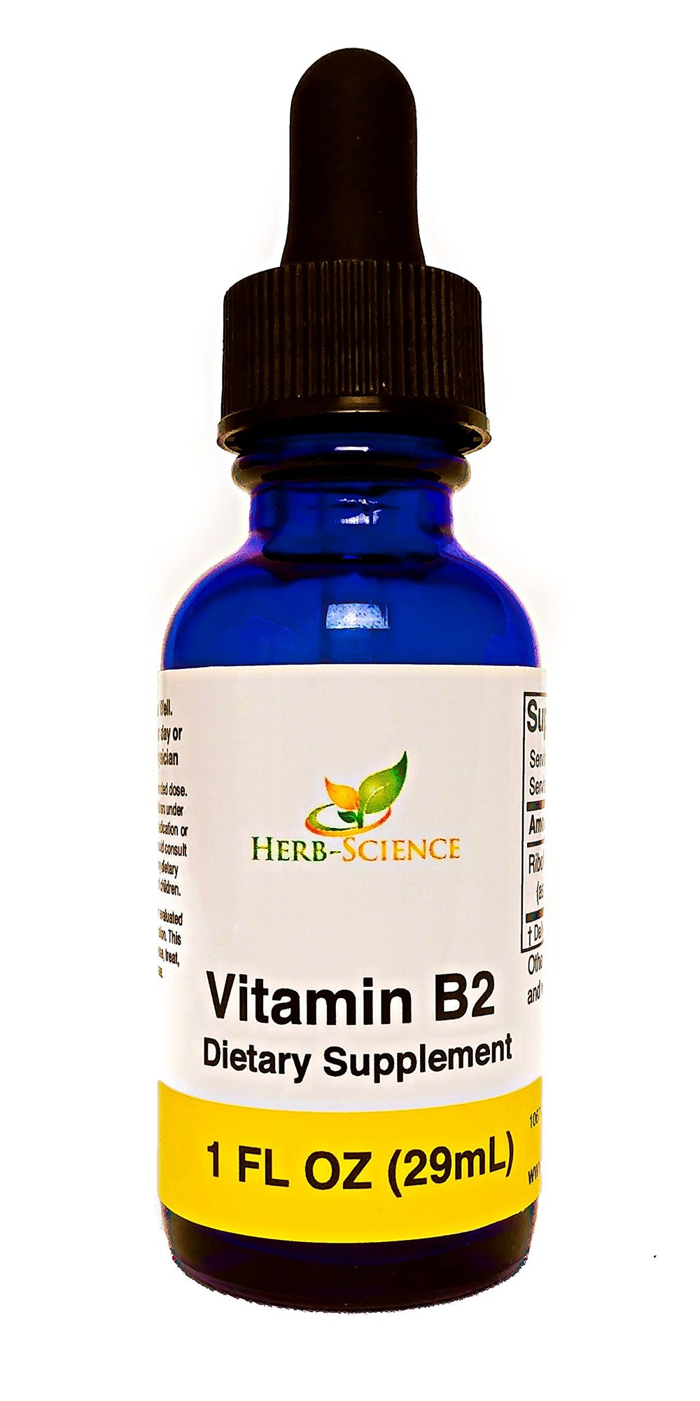 Herb-Science Vitamin B2 drops with pipette enables steady riboflavin intake daily.