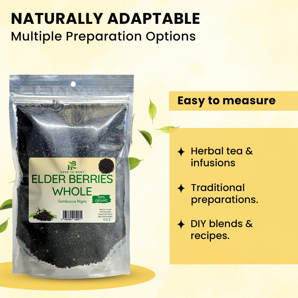 Herb To Body jarabes y recetas con saúco, sabor afrutado.